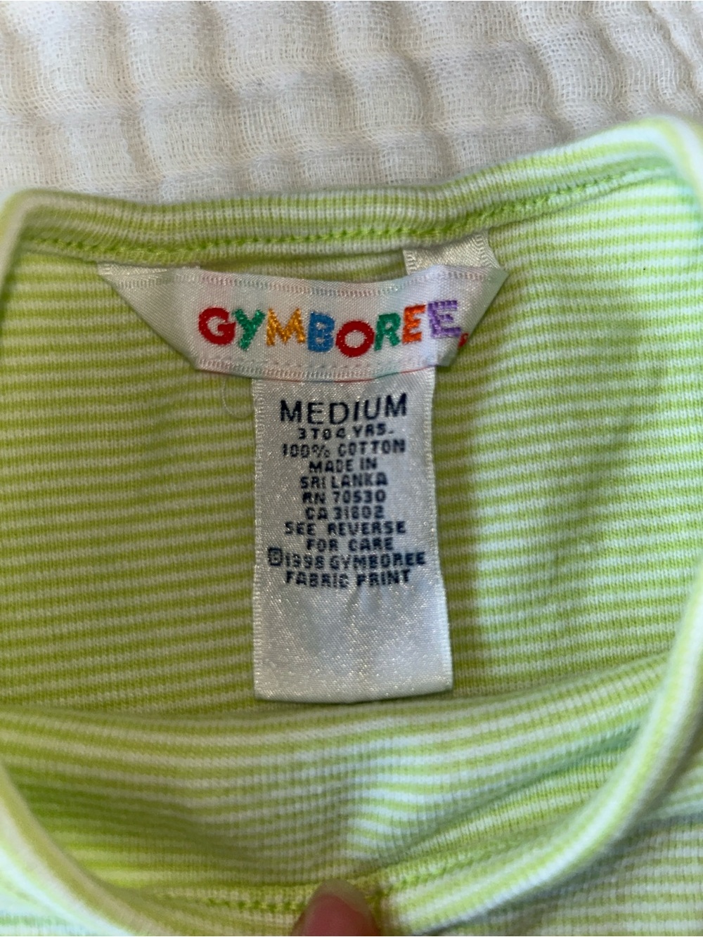 Vintage Gymboree Lime Green Ribbed Lettuce-Edge Tee - Picture 2 of 3